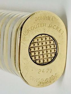 Dunhill 18k yellow gold lipstick case, powder case and c…