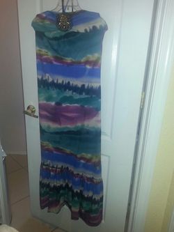 Multi color Summer dress, tall S