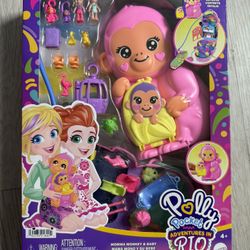 Polly Pocket Momma Monkey & Baby Playset 