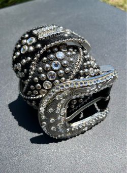 B.B. Simon Black Rhinestone  Belt