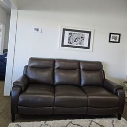 Leather Sofa w/ Power Recliners - Kolson 