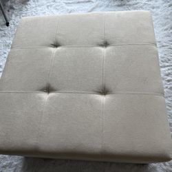 Modern Cream Storage Ottoman – 30” x 30” – Like New