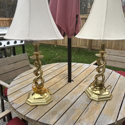 Vintage Baldwin Twist Brass Lamps