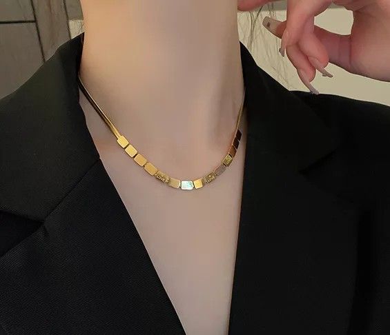 Fashion Quality Love Pendant Gold Plated Titanium Necklace.