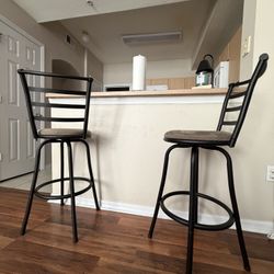 2-Pack Indoor Barstool,  Black Metal Barstool