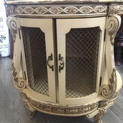 Wood French Side Table Cabinet Pu North Rialto