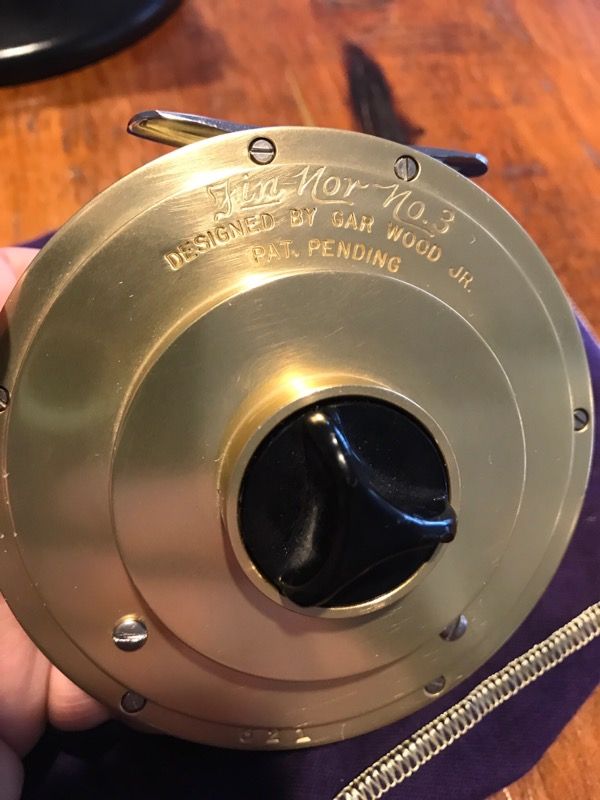 Fin Nor wedding cake fly reel.