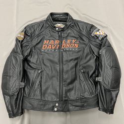 HARLEY DAVIDSON Leather And Mesh 4 Season Jacket Size-M CLEAN & RARE!!!