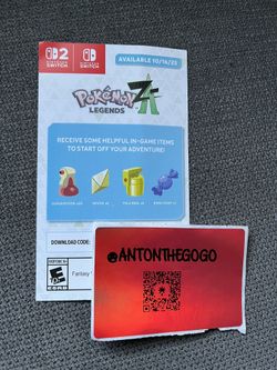 Pokémon Legends Z-A Helpful Items  Bonus Code Card Rare