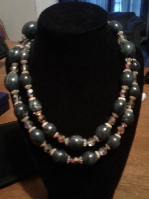 Bead And Crystal Necklace