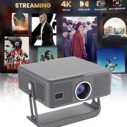 Mini Projector 4K Portable Projector Full HD Outdoor Cinema Projector Supports Wired Screen Mirroring Auto Keystone Correction Compatible with Laptops