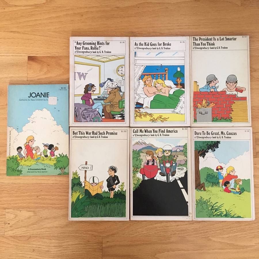 Lot of 7 Vintage Doonsebury Paperback Cartoon Books G B Trudeau