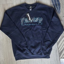 Navy and blue Thrasher crewneck sweatshirt