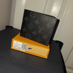 Black wallet with iconic logo