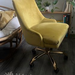 Green Chair with Gold Legs