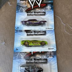 3- WWE Hot Wheels New Mint Condition 