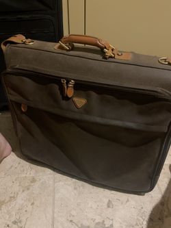 Brown Leather Trim Garment Bag