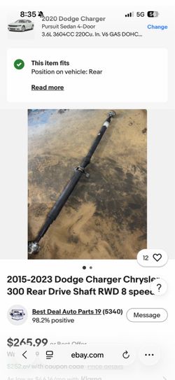 Drive shaft 2015-2023 dodge Chrysler jeep charger 300 challenger