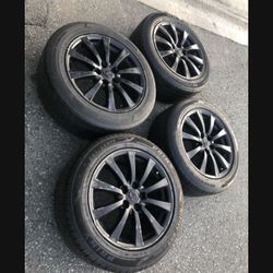4 X 225/55r17 5x4.5 5x114.3 Stock Lexus IS Toyota Camry Ford Mustang Civic Sentra Altima rims Wheels 80% Treads Tires !!
