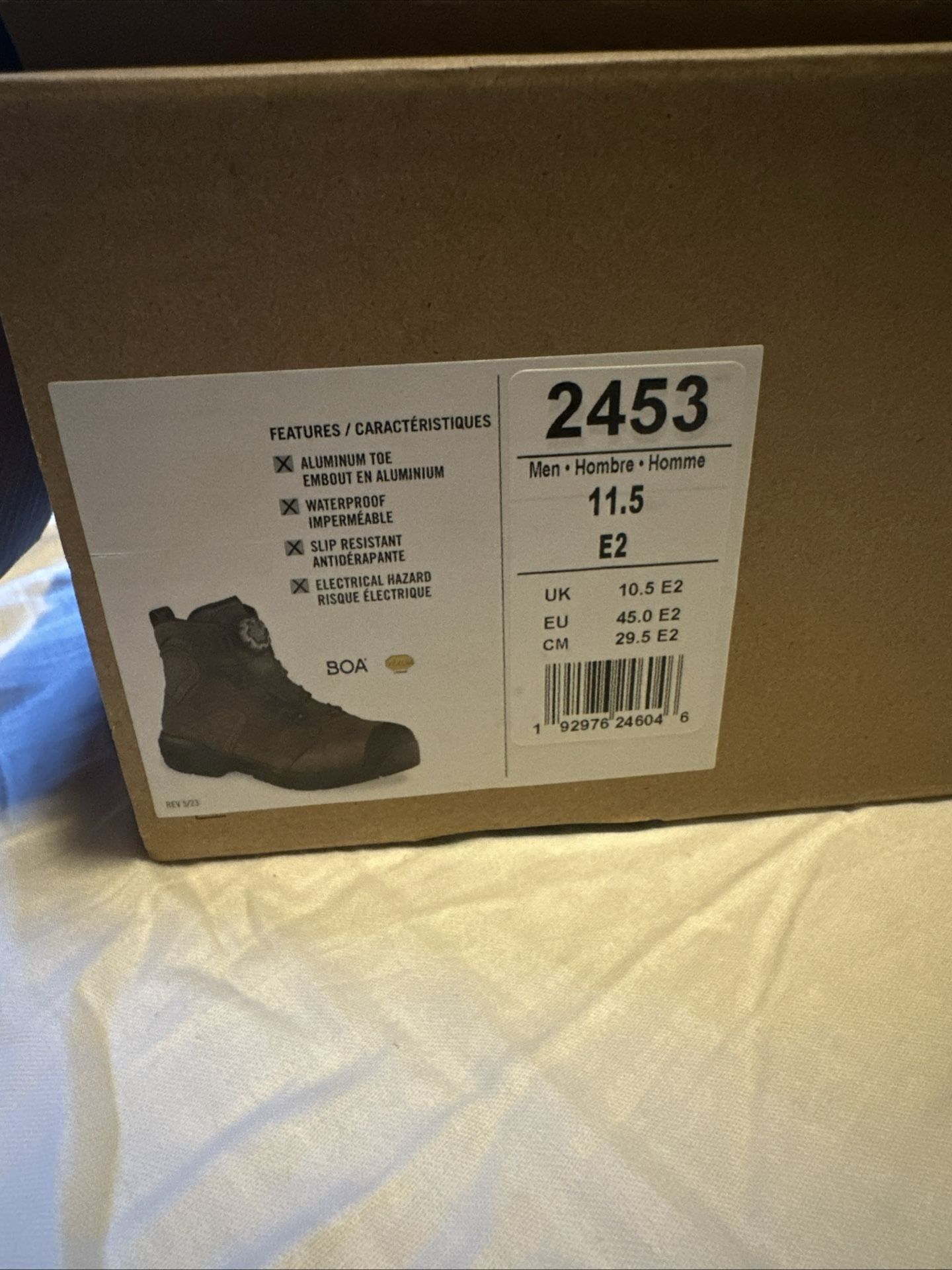 New RED WING Exos Lite 2453 Men 11.5 E2 Safety Toe Work Boot Brown Leather