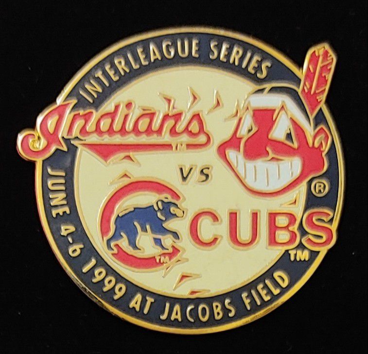 Chicago Cubs/Cleveland INDIANS VINTAGE (1999) "INTERLEAGUE SERIES" Lapel/Hat/Tie Pin By PSG (New On Card) EXTREMELY RARE COLLECTOR'S ITEM! Please Read