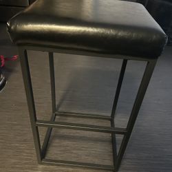 Modern Black Upholstered Counter Stool