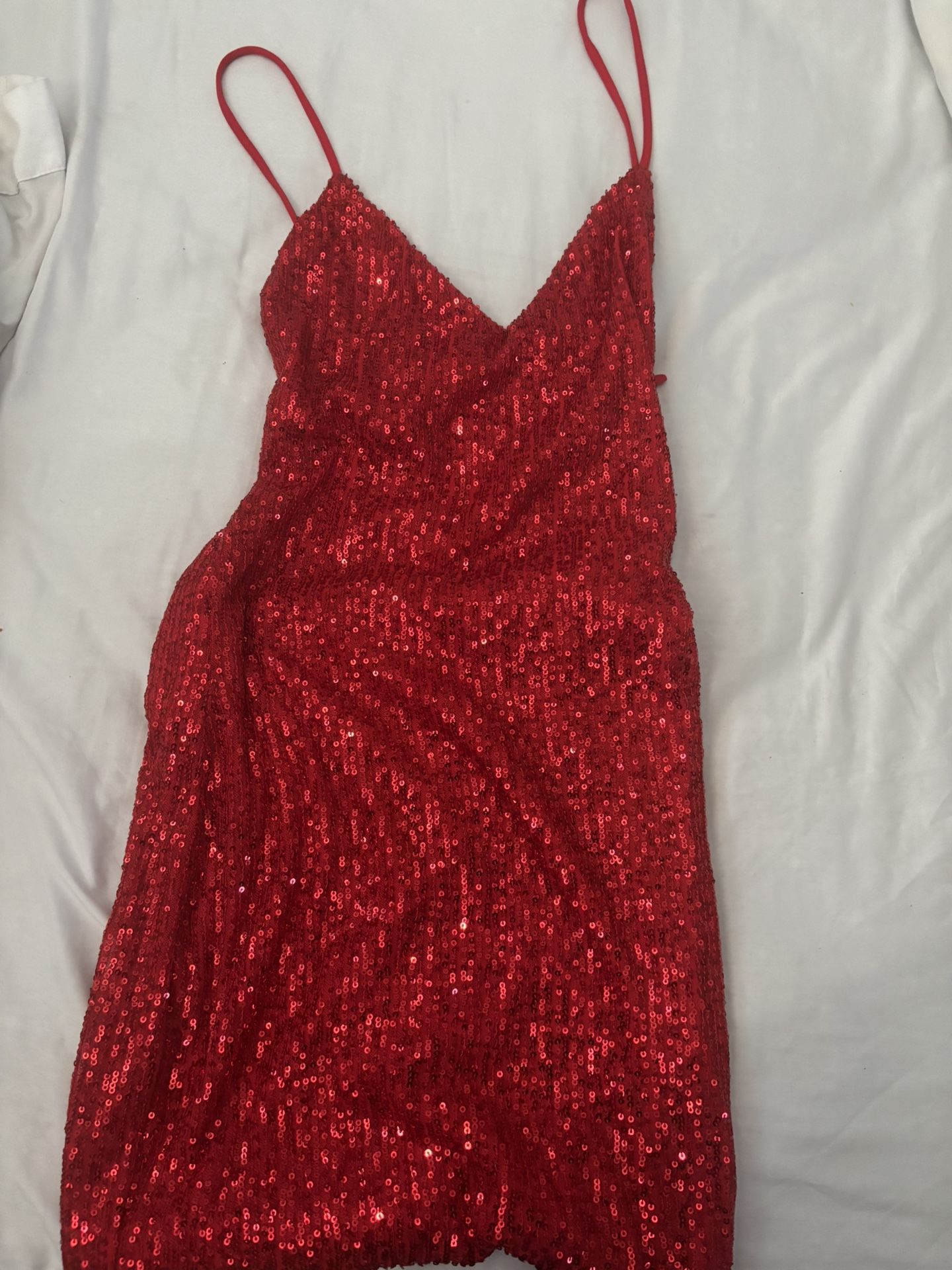 windsor red sparkly dress