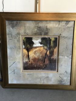 Canadian made art with frame- a pair measures 30x30 with glass top