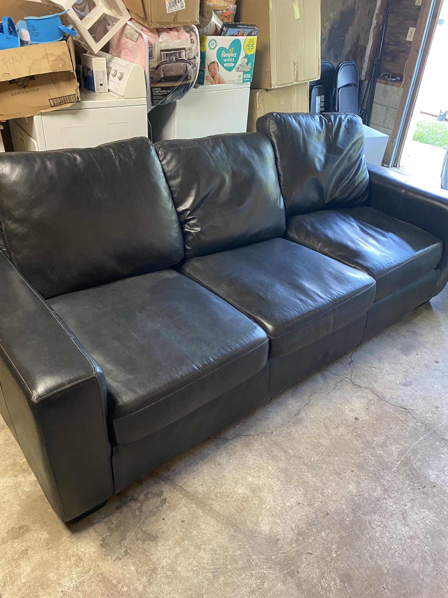 Faux Leather Couch 