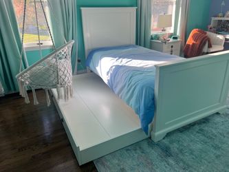 Pottery Barn White Twin Bed Frame with Trundle