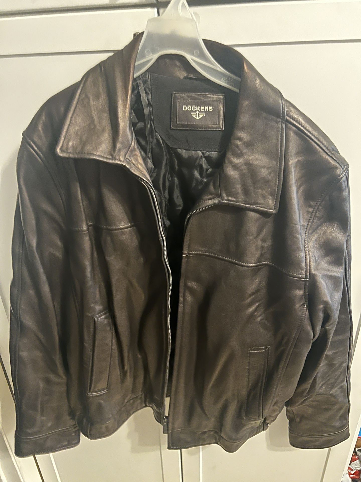 Men’s Dockers Genuine Brown Leather Jacket XL