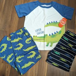 Boys Size 5T Alligator Pajamas Set Of 3