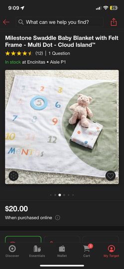 Milestone Swaddle Baby Blanket with Felt Frame  - Cloud Island™