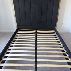 Black Velvet Aeliana Upholstered  Queen Bed