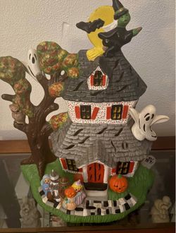 Halloween Haunted House hand painted light up decor
