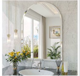 Frameless Arch Mirror 24x32 beveled arch French modern