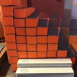 Nail Block Buffers 3way (40) & White Double Sided Emery Board (20)*New 