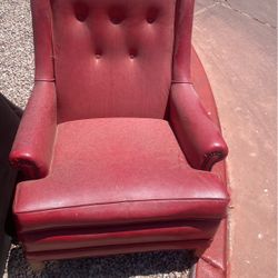 Red Leather Love Seat 