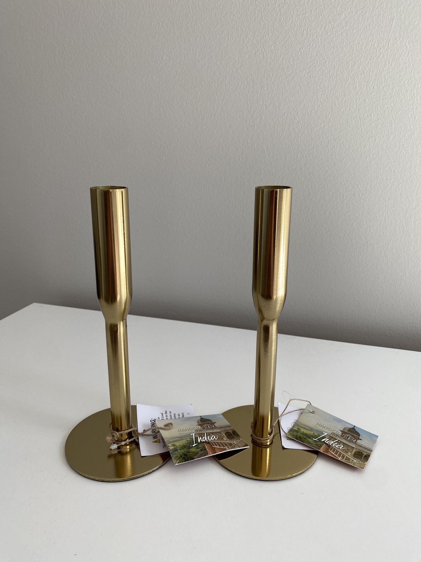 Gold Metal Candle Holders