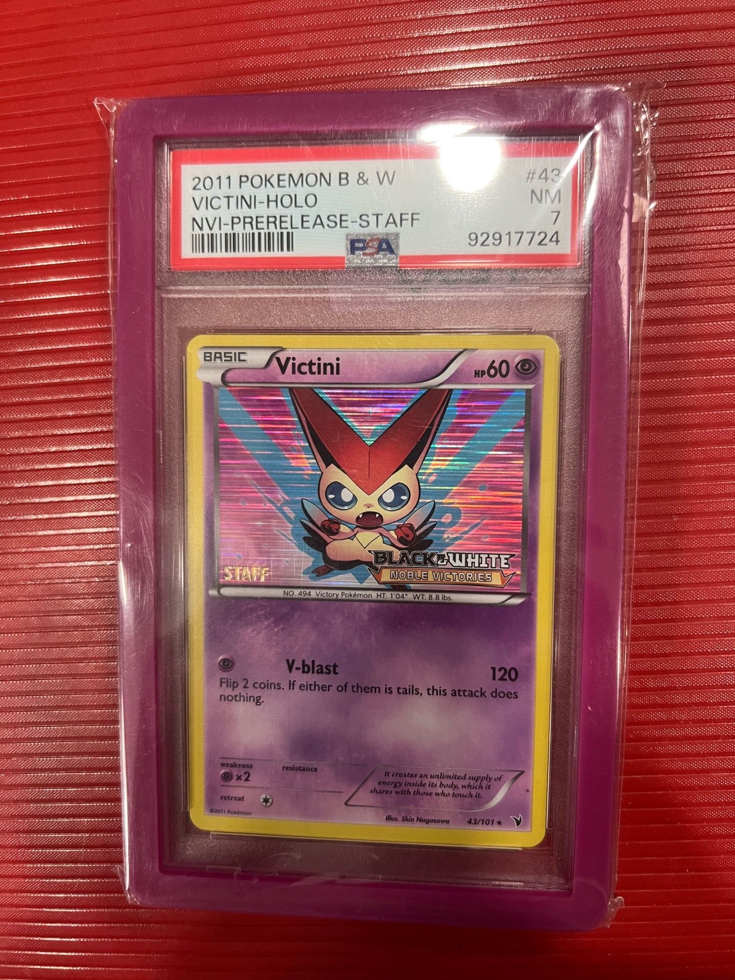 2011 Pokemon Black & White Stamped Prerelease Promo STAFF stamp PSA 7