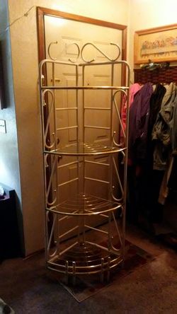 Corner bookshelf Monarch copper metal