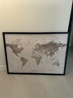 IKEA Framed World Map Canvas – 39” x 55”