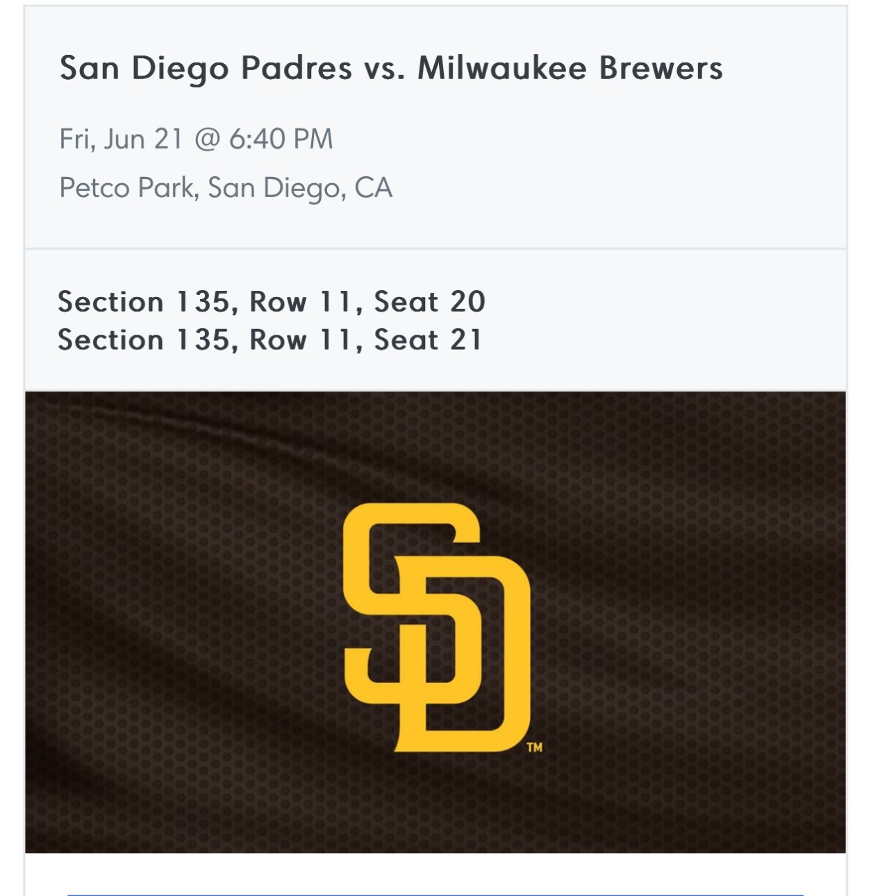 Padres Vs Brewers Tickets Tonight