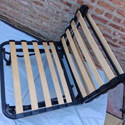 Iron Frame Twin Bed On. Wheels