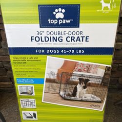 Almost New 36” Double-Door Folding Dog Crate
