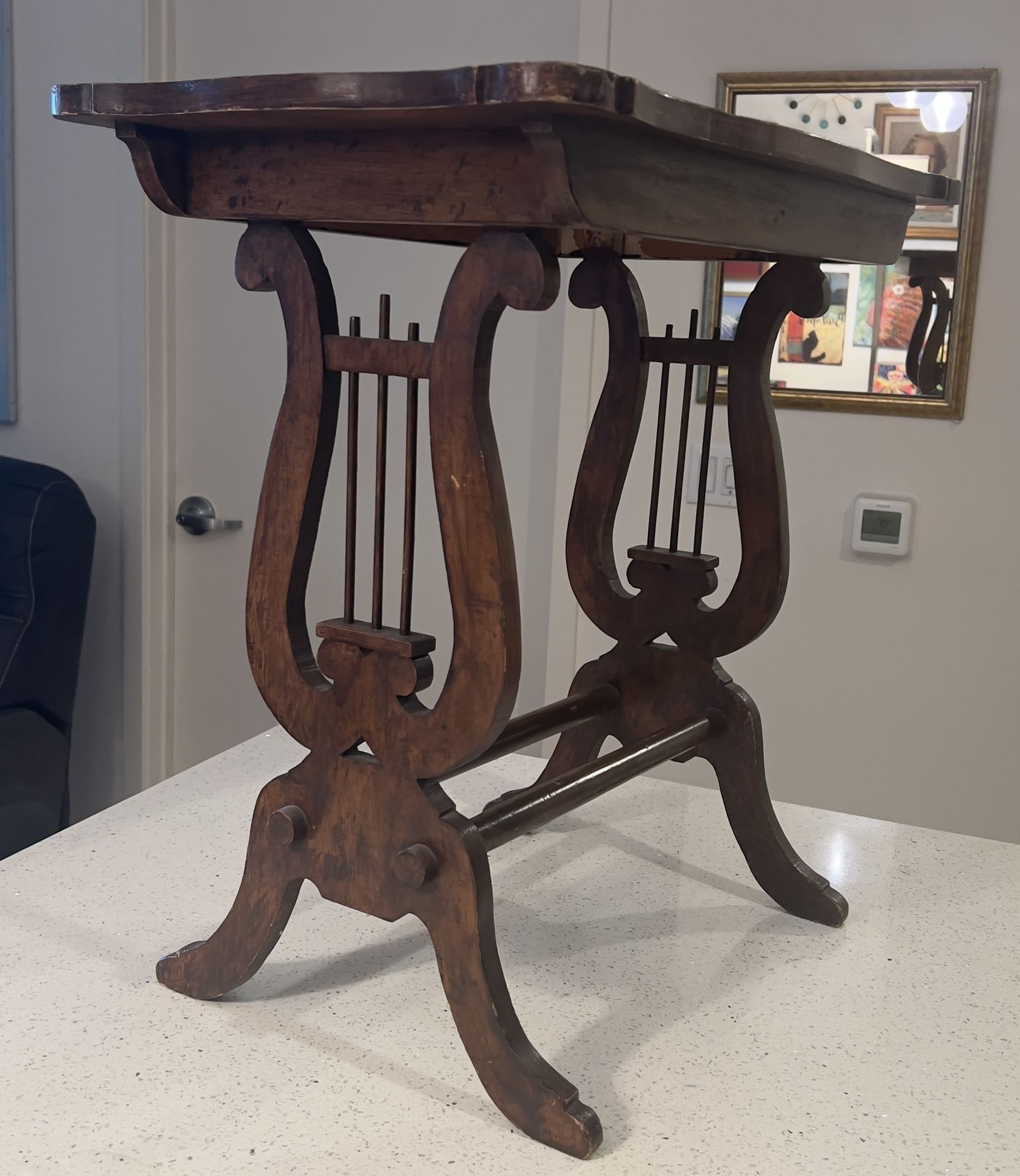 Antique Duncan Phyfe Style Lyre Accent Table (1(contact info removed))