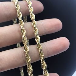 Gold Chain Rope 14K Solid New 