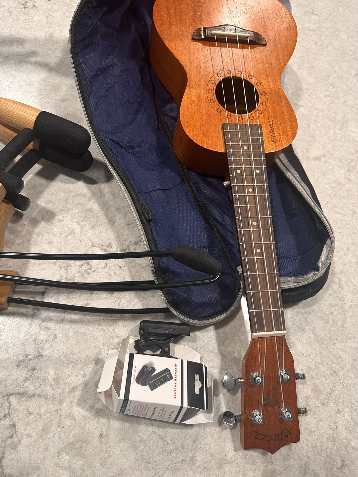 Ukulele, Carry Case, Stand And Tuner