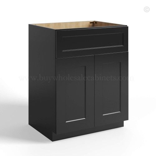 Black Shaker Cabinet Vanity Base 30"
