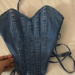 Crop Top Jean Shirt